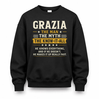 GRAZIA TM90-K04-125 - NAME Legendary Know-It-All Personalized Funny Shirt
