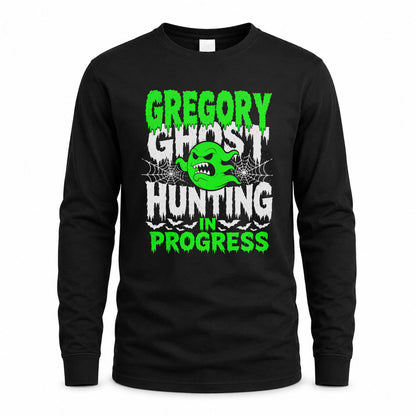 GREGORY HW22-K06-109 - NAME Ghost Hunting In Progress Personalized Halloween Shirt
