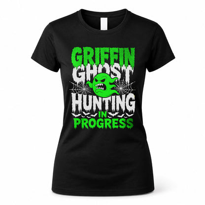 GRIFFIN HW22-K06-109 - NAME Ghost Hunting In Progress Personalized Halloween Shirt
