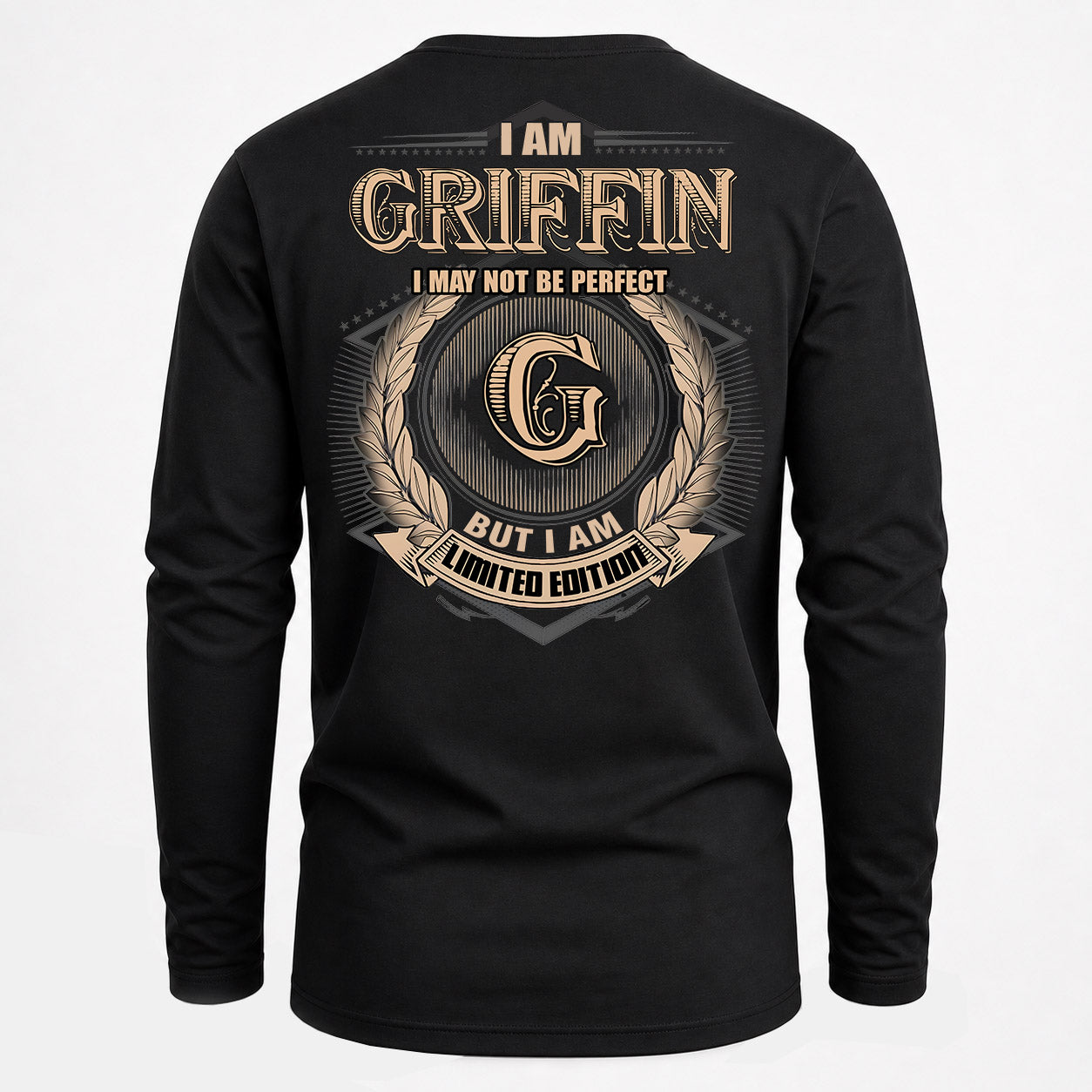 GRIFFIN PH55-T25-Personalized Name Quote Apparel “I Am NAME May Not Be Perfect But I Am Limited Edition”