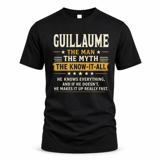GUILLAUME TM90-K04-125 - NAME Legendary Know-It-All Personalized Funny Shirt