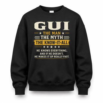 GUI TM90-K04-125 - NAME Legendary Know-It-All Personalized Funny Shirt