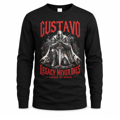 GUSTAVO HS90-K04-109 - NAME Legacy Never Dies Forged By Honor Personalized Knight