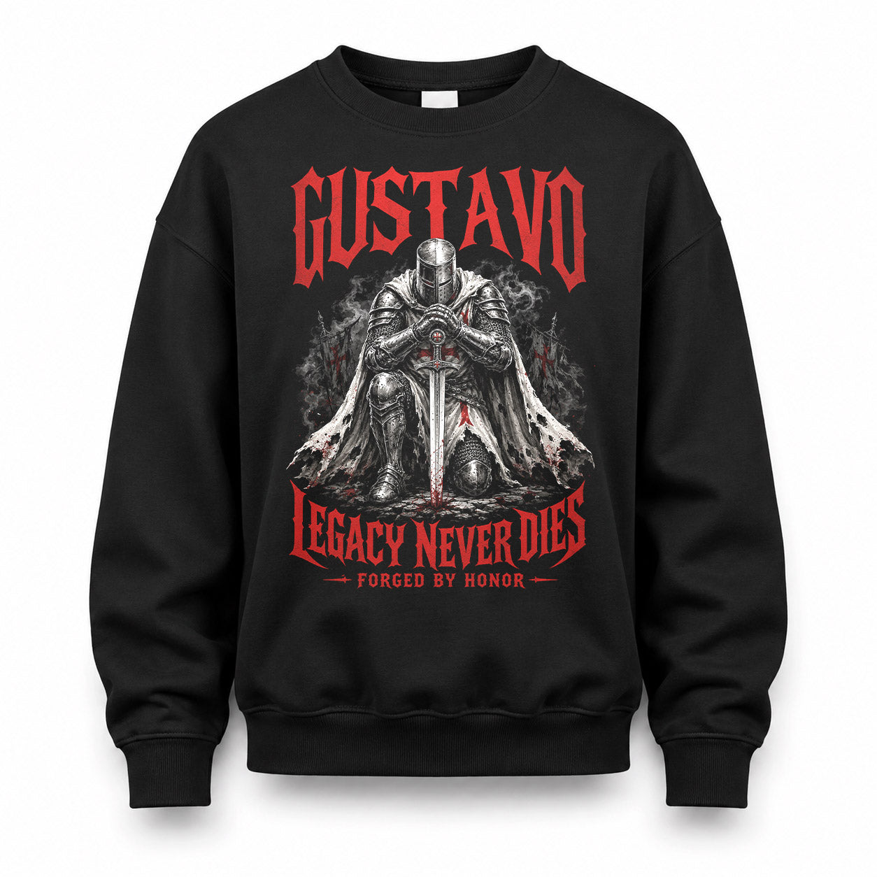 GUSTAVO HS90-K04-109 - NAME Legacy Never Dies Forged By Honor Personalized Knight