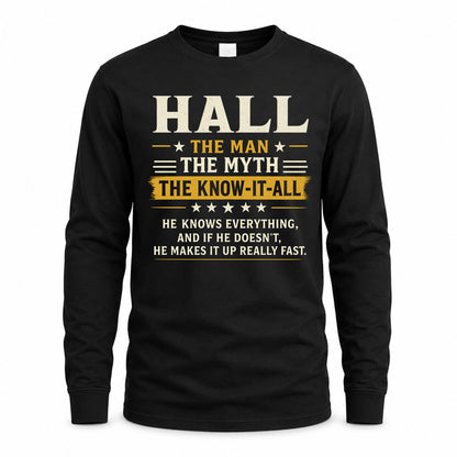 HALL TM90-K04-125 - NAME Legendary Know-It-All Personalized Funny Shirt