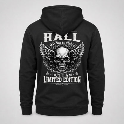 HALL P01-K24-229 – Personalized Skull Graphic Apparel “I Am NAME I May Not Be Perfect But I Am Limited Edition”