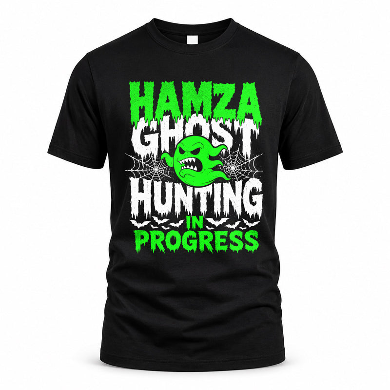HAMZA HW22-K06-109 - NAME Ghost Hunting In Progress Personalized Halloween Shirt