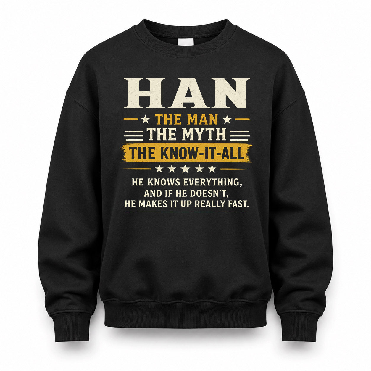 HAN TM90-K04-125 - NAME Legendary Know-It-All Personalized Funny Shirt
