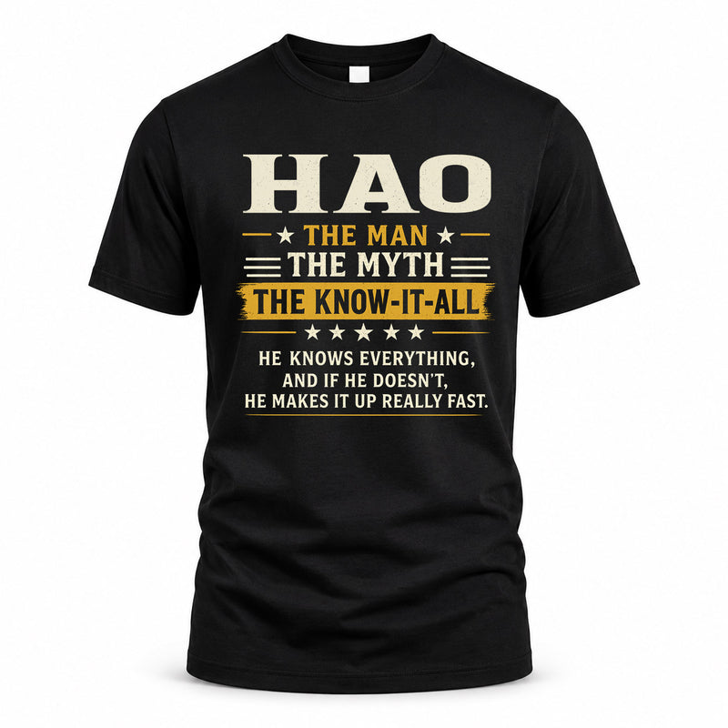 HAO TM90-K04-125 - NAME Legendary Know-It-All Personalized Funny Shirt