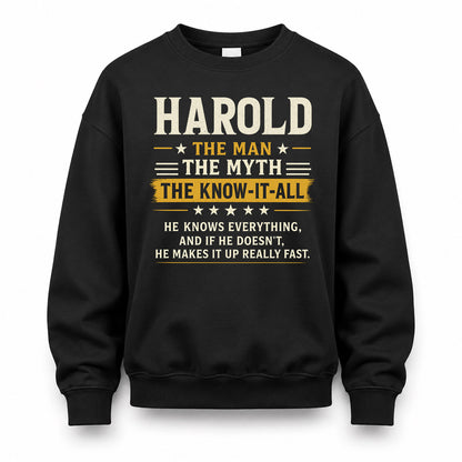 HAROLD TM90-K04-125 - NAME Legendary Know-It-All Personalized Funny Shirt