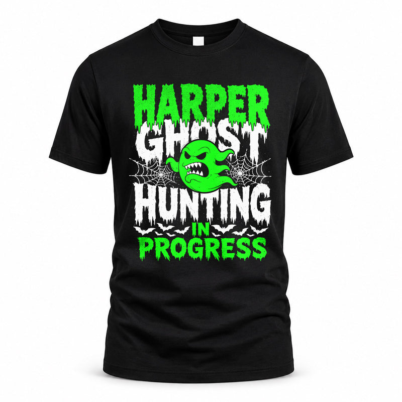 HARPER HW22-K06-109 - NAME Ghost Hunting In Progress Personalized Halloween Shirt