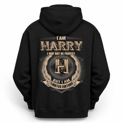 HARRY PH55-T25-Personalized Name Quote Apparel “I Am NAME May Not Be Perfect But I Am Limited Edition”
