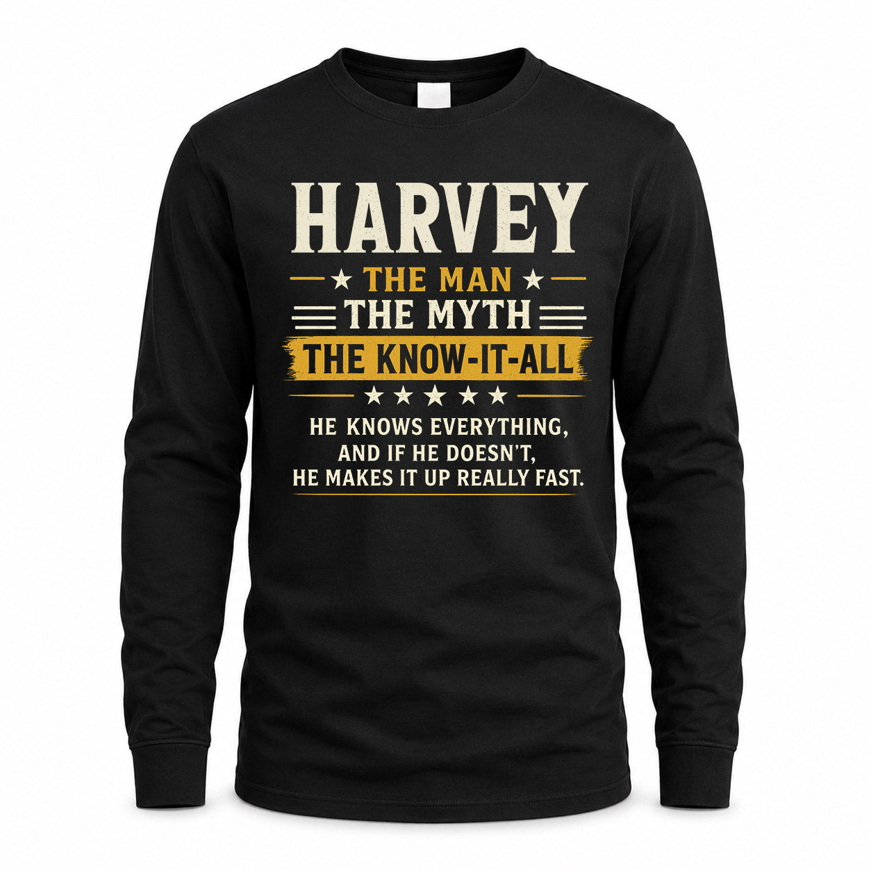 HARVEY TM90-K04-125 - NAME Legendary Know-It-All Personalized Funny Shirt