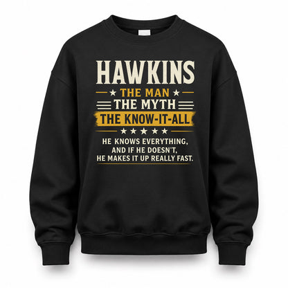 HAWKINS TM90-K04-125 - NAME Legendary Know-It-All Personalized Funny Shirt