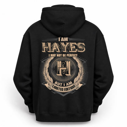 HAYES PH55-T25-Personalized Name Quote Apparel “I Am NAME May Not Be Perfect But I Am Limited Edition”