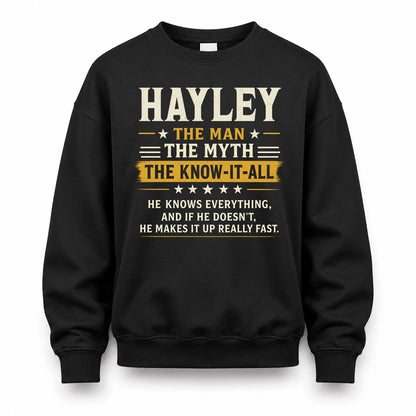 HAYLEY TM90-K04-125 - NAME Legendary Know-It-All Personalized Funny Shirt