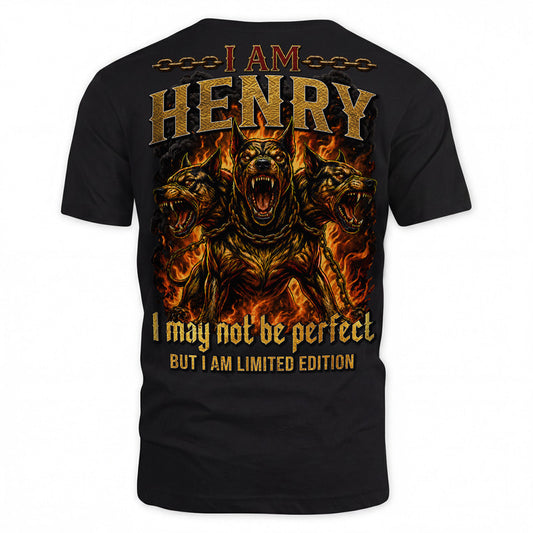 HENRY MP88-F2-168–Personalized Bold Quote Apparel “I Am NAME I May Not Be Perfect But I Am Limited Edition