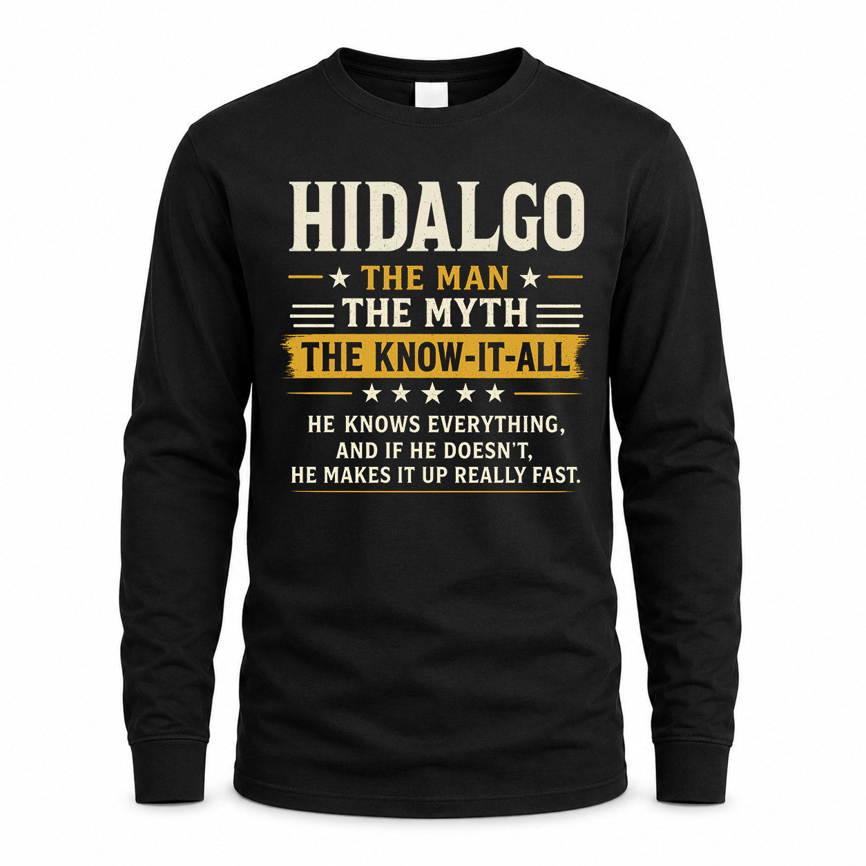 HIDALGO TM90-K04-125 - NAME Legendary Know-It-All Personalized Funny Shirt