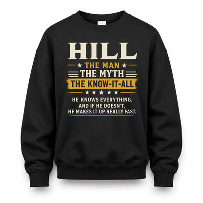 HILL TM90-K04-125 - NAME Legendary Know-It-All Personalized Funny Shirt