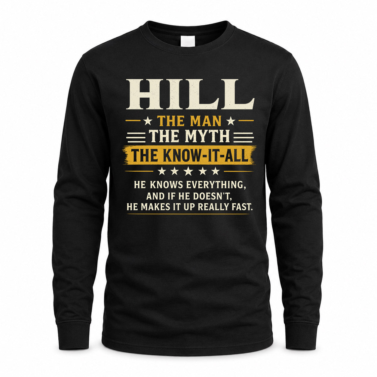 HILL TM90-K04-125 - NAME Legendary Know-It-All Personalized Funny Shirt
