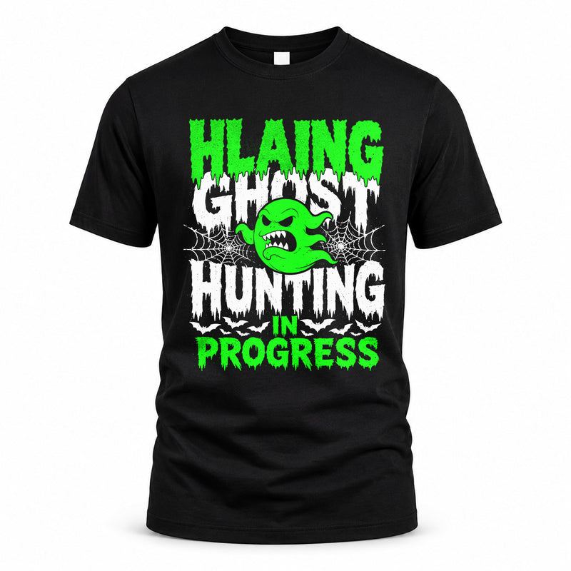HLAING HW22-K06-109 - NAME Ghost Hunting In Progress Personalized Halloween Shirt