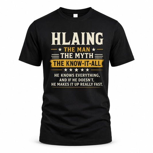 HLAING TM90-K04-125 - NAME Legendary Know-It-All Personalized Funny Shirt