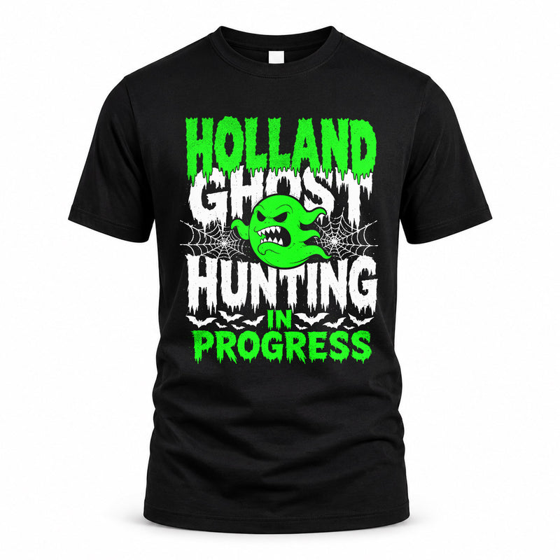 HOLLAND HW22-K06-109 - NAME Ghost Hunting In Progress Personalized Halloween Shirt