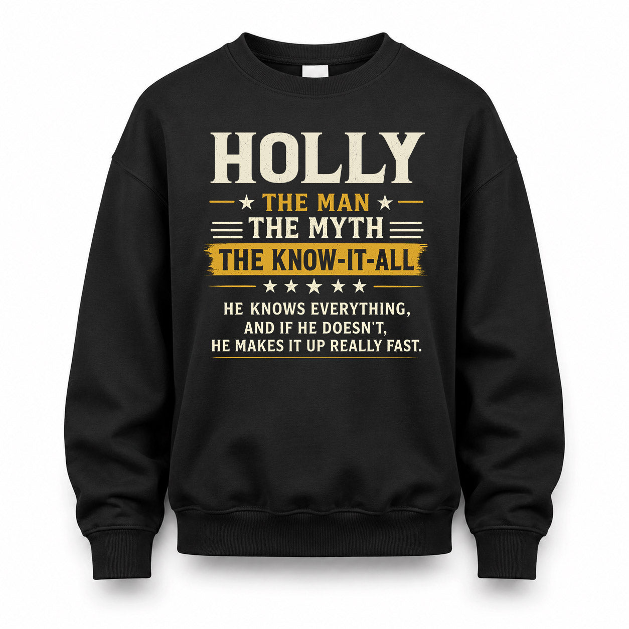HOLLY TM90-K04-125 - NAME Legendary Know-It-All Personalized Funny Shirt