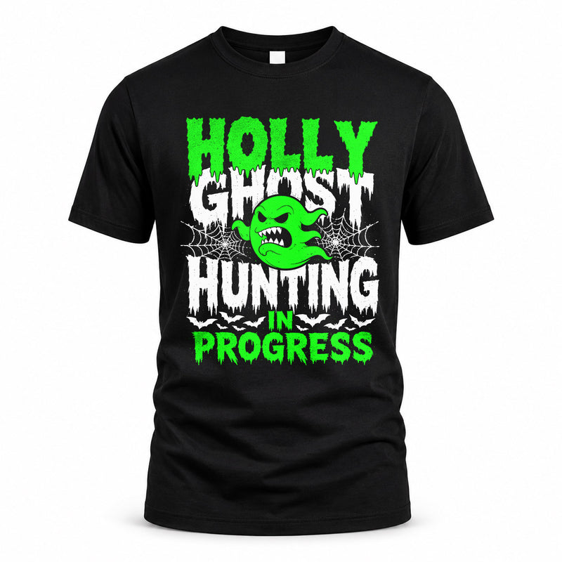 HOLLY HW22-K06-109 - NAME Ghost Hunting In Progress Personalized Halloween Shirt
