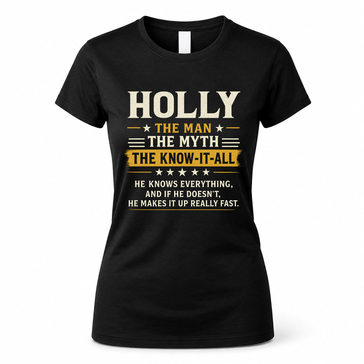 HOLLY TM90-K04-125 - NAME Legendary Know-It-All Personalized Funny Shirt