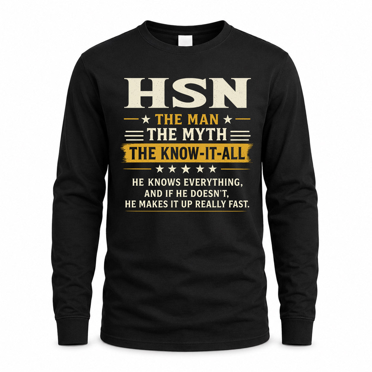 HSN TM90-K04-125 - NAME Legendary Know-It-All Personalized Funny Shirt