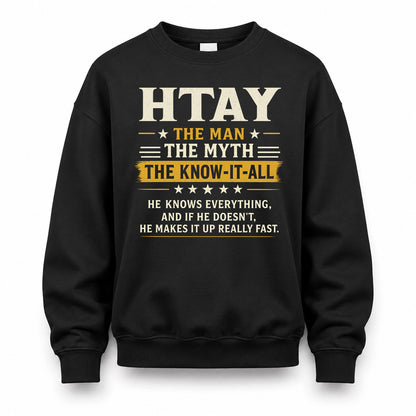 HTAY TM90-K04-125 - NAME Legendary Know-It-All Personalized Funny Shirt