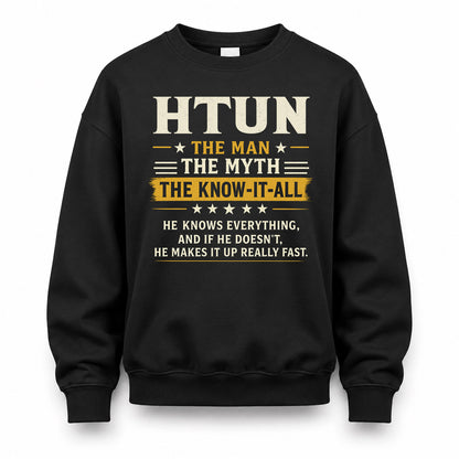 HTUN TM90-K04-125 - NAME Legendary Know-It-All Personalized Funny Shirt