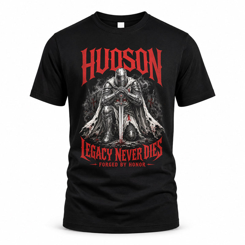 HUDSON HS90-K04-109 - NAME Legacy Never Dies Forged By Honor Personalized Knight