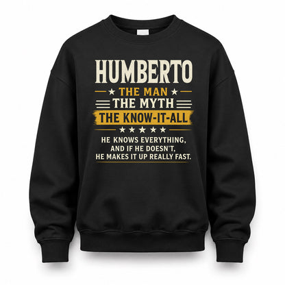 HUMBERTO TM90-K04-125 - NAME Legendary Know-It-All Personalized Funny Shirt