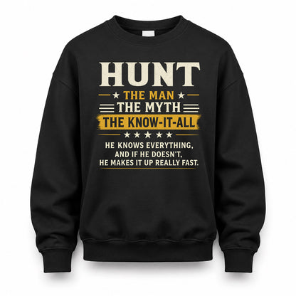 HUNT TM90-K04-125 - NAME Legendary Know-It-All Personalized Funny Shirt