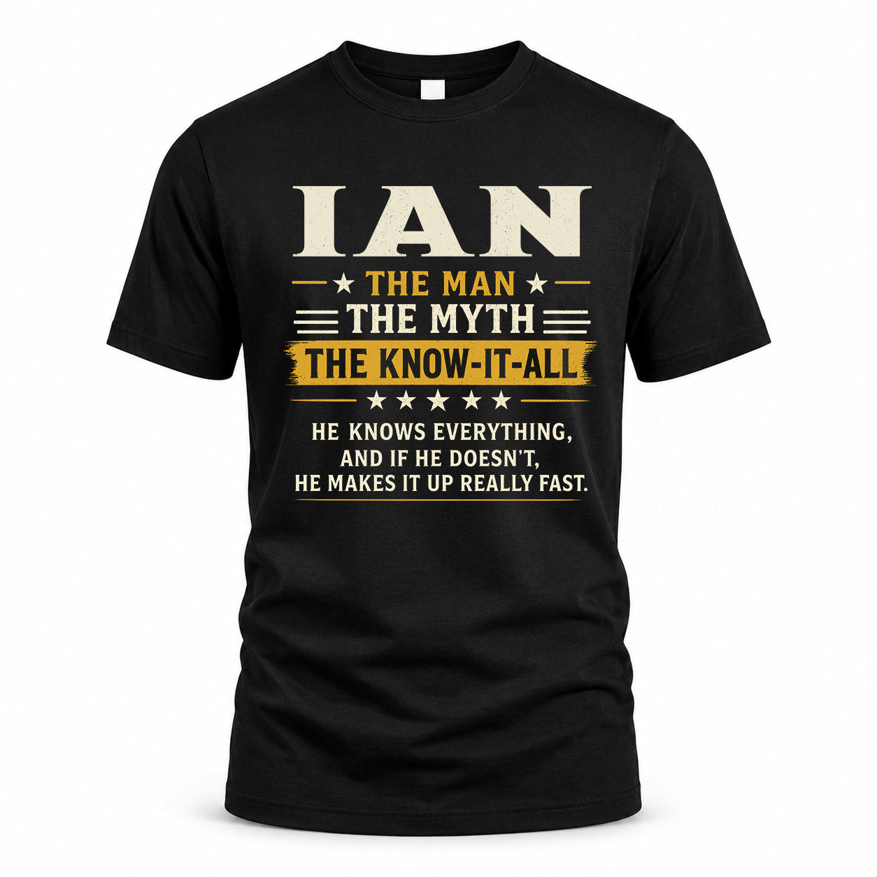 IAN TM90-K04-125 - NAME Legendary Know-It-All Personalized Funny Shirt