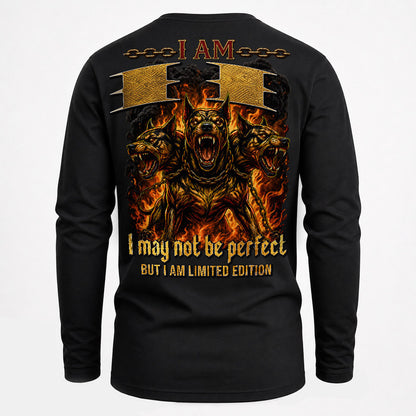 II MP88-F2-168–Personalized Bold Quote Apparel “I Am NAME I May Not Be Perfect But I Am Limited Edition