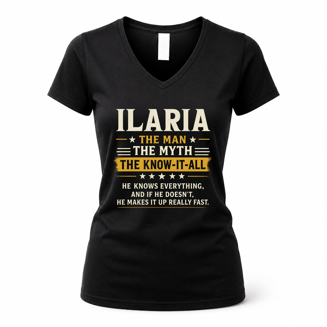 ILARIA TM90-K04-125 - NAME Legendary Know-It-All Personalized Funny Shirt