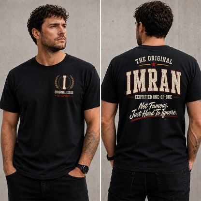 IMRAN W68-F2-168 – Personalized Original Issue Apparel “The Original NAME Certified One-of-One"