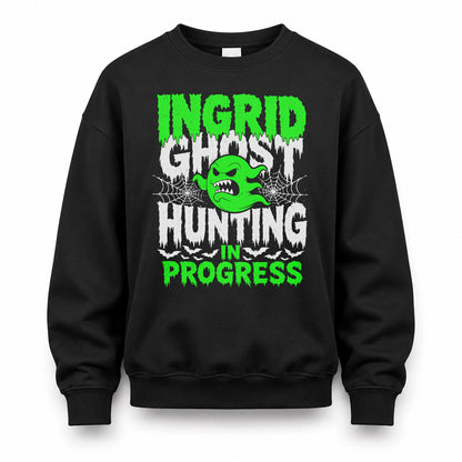 INGRID HW22-K06-109 - NAME Ghost Hunting In Progress Personalized Halloween Shirt
