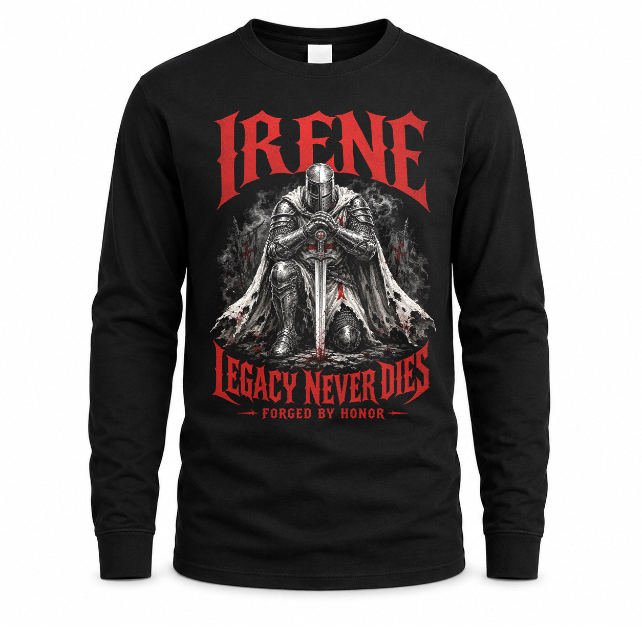IRENE HS90-K04-109 - NAME Legacy Never Dies Forged By Honor Personalized Knight