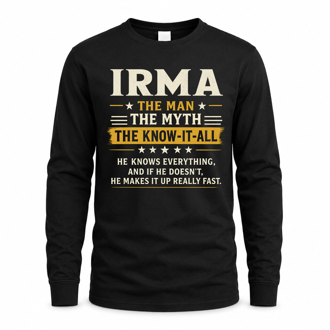 IRMA TM90-K04-125 - NAME Legendary Know-It-All Personalized Funny Shirt