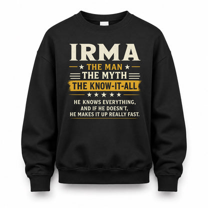 IRMA TM90-K04-125 - NAME Legendary Know-It-All Personalized Funny Shirt