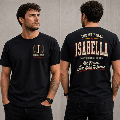ISABELLA W68-F2-168 – Personalized Original Issue Apparel “The Original NAME Certified One-of-One"