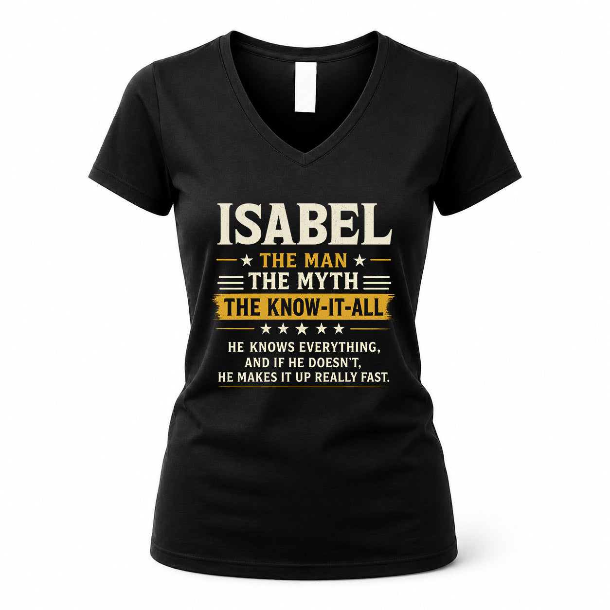 ISABEL TM90-K04-125 - NAME Legendary Know-It-All Personalized Funny Shirt