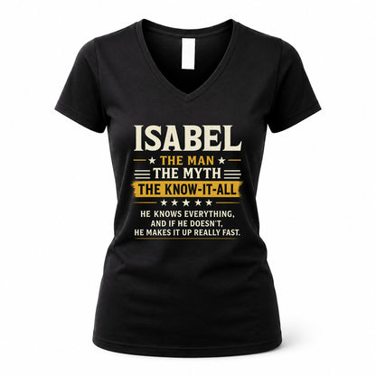 ISABEL TM90-K04-125 - NAME Legendary Know-It-All Personalized Funny Shirt