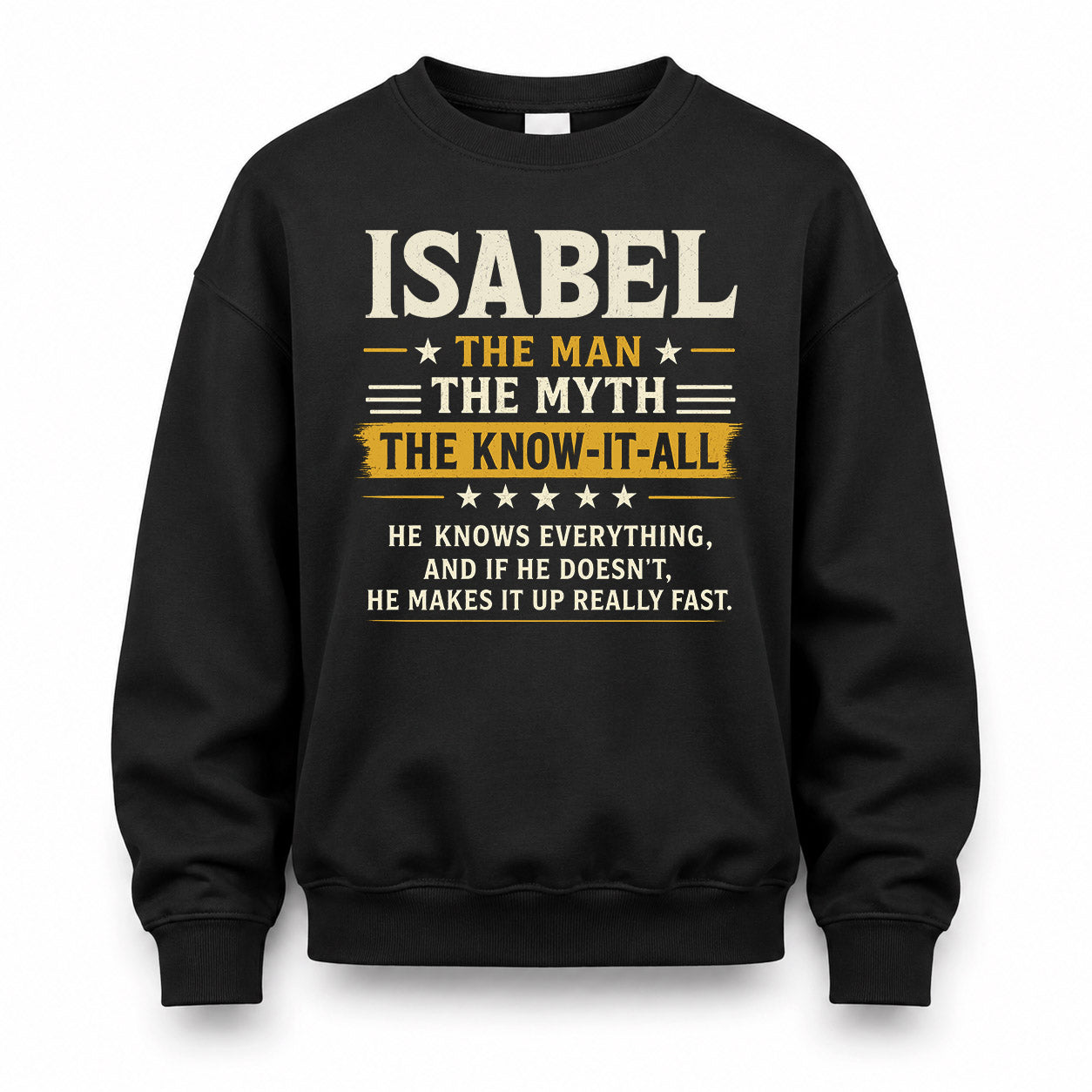 ISABEL TM90-K04-125 - NAME Legendary Know-It-All Personalized Funny Shirt