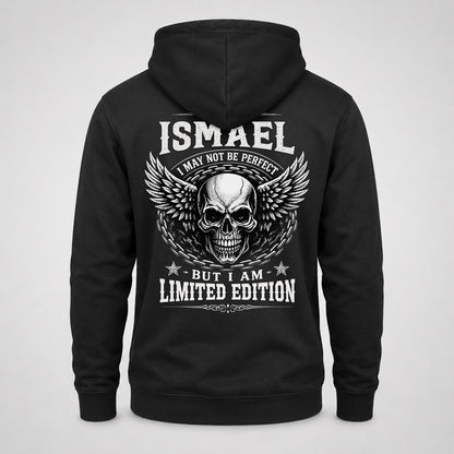 ISMAEL P01-K24-229 – Personalized Skull Graphic Apparel “I Am NAME I May Not Be Perfect But I Am Limited Edition”
