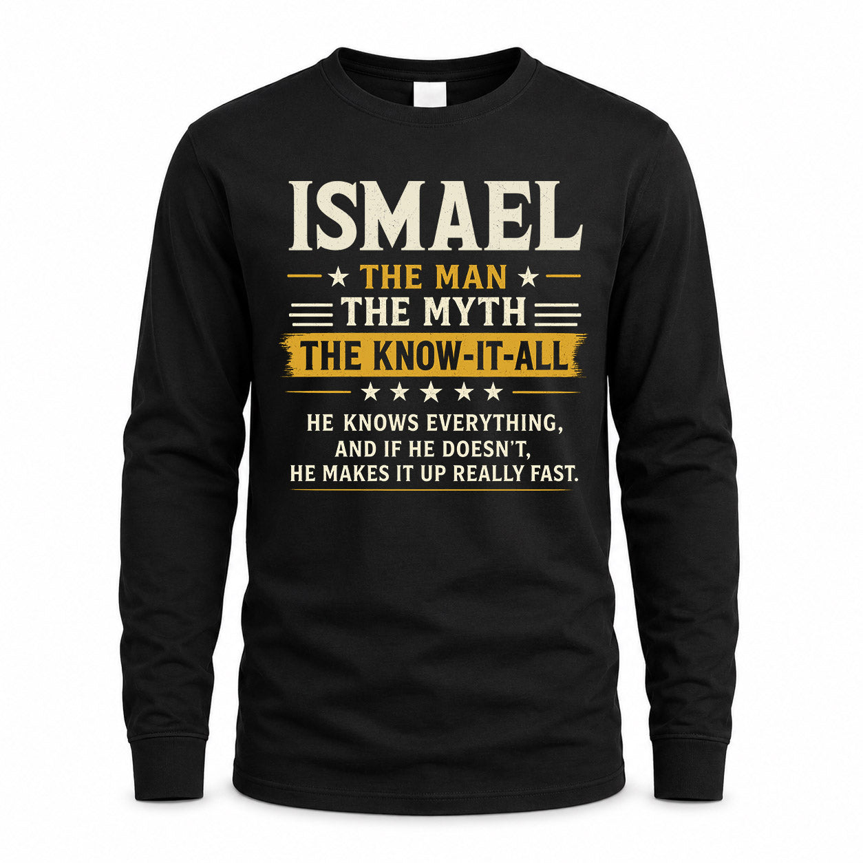 ISMAEL TM90-K04-125 - NAME Legendary Know-It-All Personalized Funny Shirt